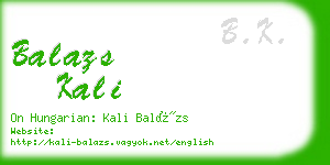 balazs kali business card